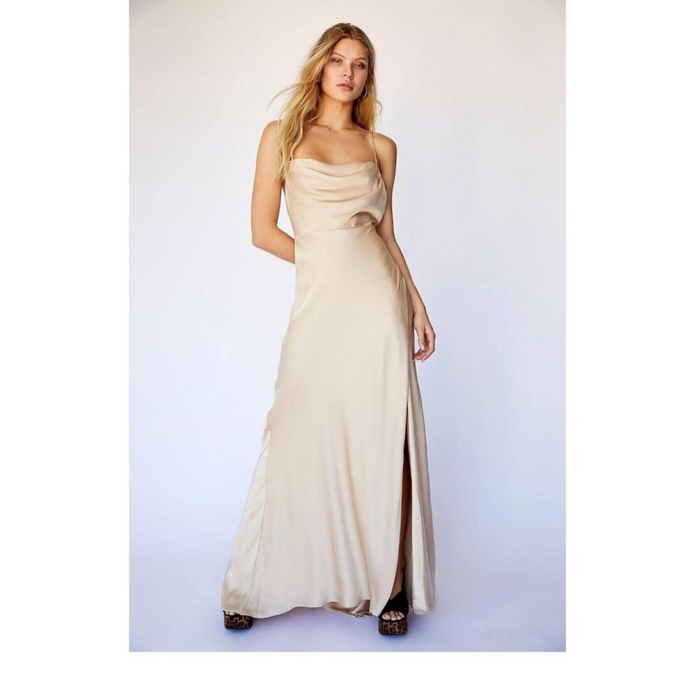 Free People x Fame & Partners Rosabel Maxi Dress in Champagne